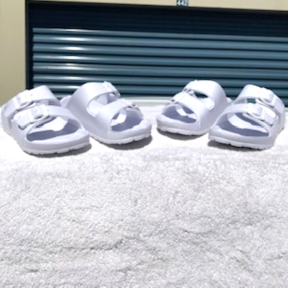 Eva Footbed Sandals Strappy Buckle Double Strap Size: 7M . {2} Pairs . Portland